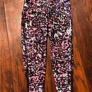 Under Armour Kids' Pink and Black Patterned Leggings